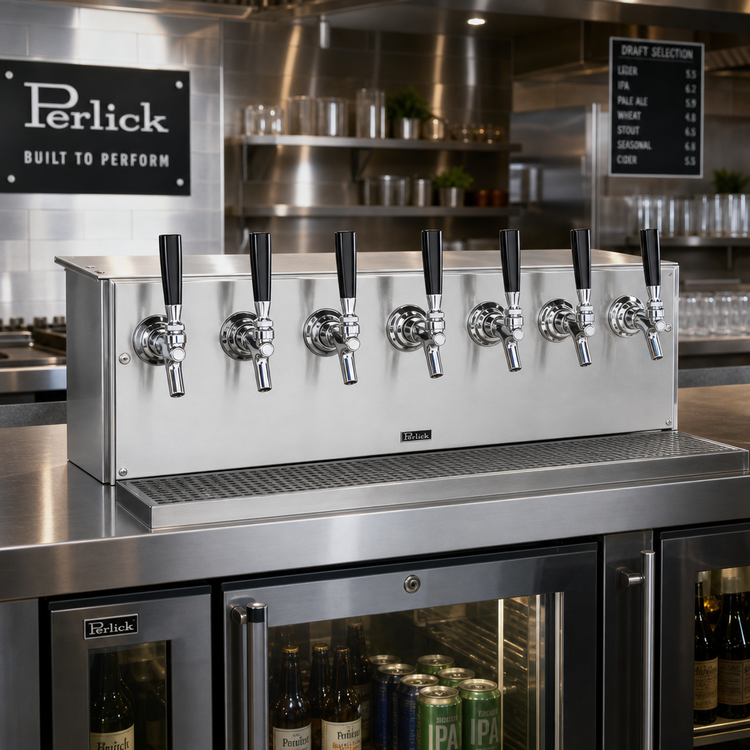 Product image #2 for Perlick 4060A7B 7-Faucet Space Saver Glycol-Cooled Underbar Draft Beer Dispensing Head
