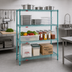 Thumbnail image #2 for EagleGard 4-Tier Stationary Starter Wire Shelving Unit, 60W x 18D x 63H, Blue-Green Hybrid Epoxy Finish