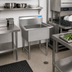 Thumbnail image #2 for BK Resources 1-Compartment Stainless Steel Sink, 18 x 18 x 14 Bowl, 10-Inch Backsplash, No Drainboards