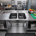 Thumbnail image #2 for Eagle Group FDI-22-22-13.5-2 Two-Compartment Weld-In Sink with 22
