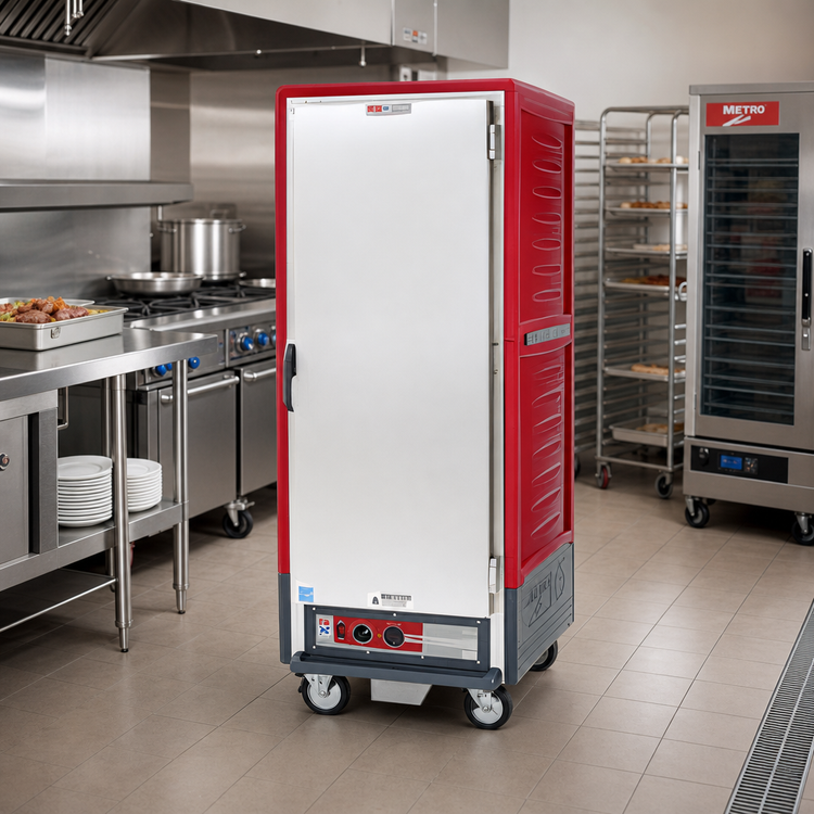Product image #2 for Metro C5 3 Series Mobile Full Height Heated Holding Cabinet with Solid Door, Low Watt, Red Insulation Armour, Lip Load Slides