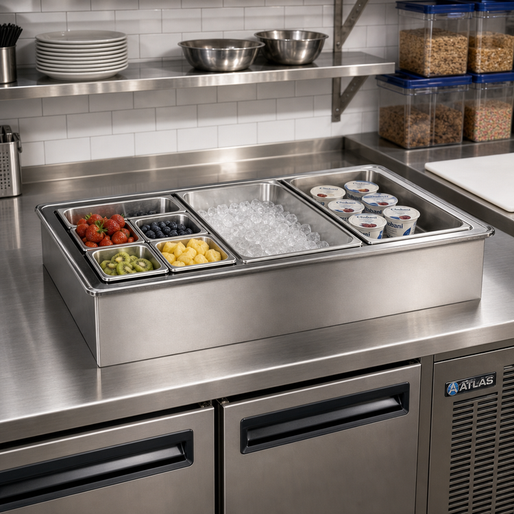 Product image #2 for Atlas Metal WIC-5 5-Pan Insulated Iced Cold Drop-In Food Well