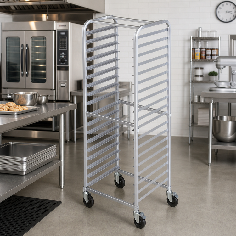 Product image #2 for Winco Mobile Side-Load Aluminum Sheet Pan Rack for 20 Full-Size Pans
