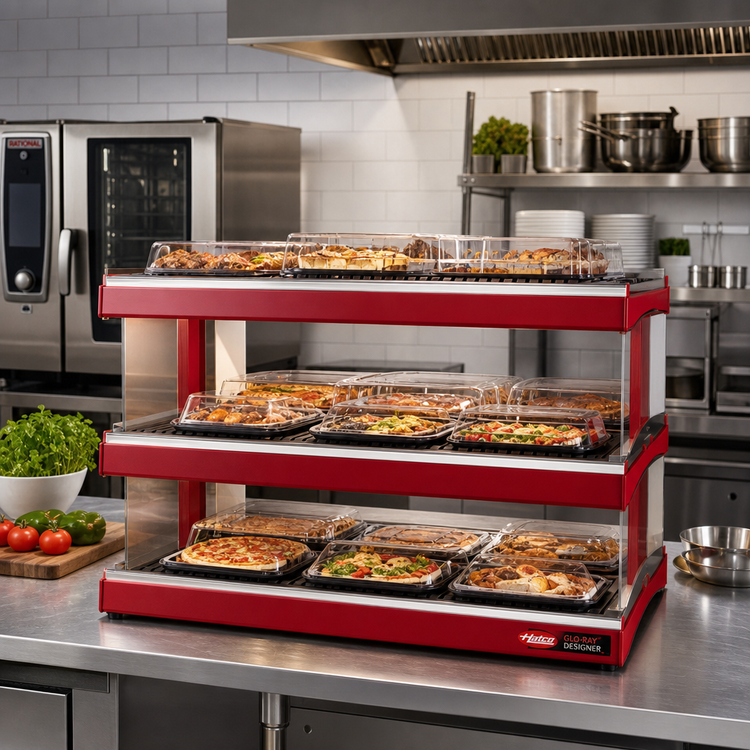 Product image #2 for Hatco Glo-Ray Designer Horizontal Countertop Hot Food Display Warmer, 39-Inch, Dual Shelf