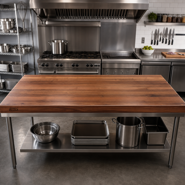 Product image #2 for Boos Block American Black Walnut Edge-Grain Kitchen Countertop with Varnique Finish, 132 x 36 x 2-1/4 Inches