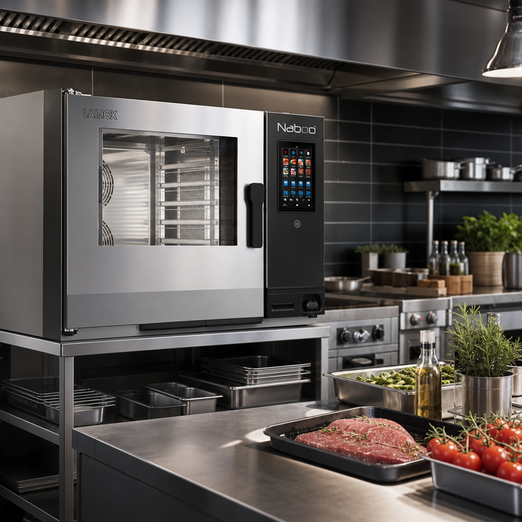 Product image #2 for Lainox Naboo 5.0 Gas Combi Oven with Direct Steam, Touch Screen Controls, 6 x 2/1 GN / 12 x 1/1 GN