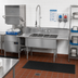 Thumbnail image #2 for John Boos 3-Compartment Straight Clean Dishtable/Pot Sink with 2 Drainboards and Left-Side Dish Machine Attachment
