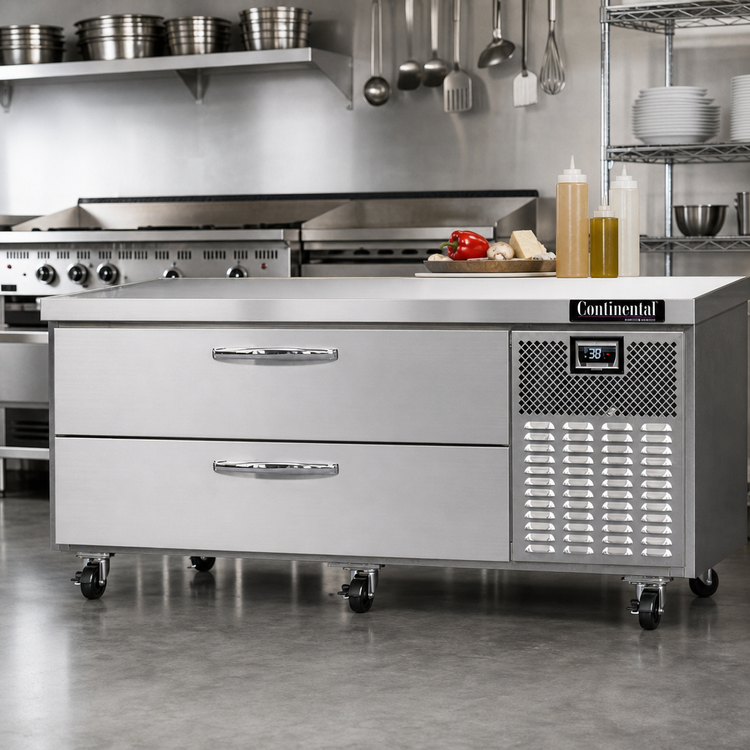 Product image #2 for Continental Refrigerator D60GN One-Section Refrigerated Griddle Stand with 2 Drawers