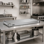 Thumbnail image #3 for Eagle Group Quik-Set SHDS2436SF 36 x 24 Inch Solid Flat Stainless Steel Shelf with Marine Edge, 1,000 lb. Capacity