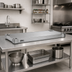 Thumbnail image #3 for Eagle Group Quik-Set 36 x 24 Inch Solid Flat Stainless Steel Shelf with Marine Edge
