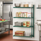Thumbnail image #2 for Eagle Group Valu-Gard A4-74-2442VG 42"W x 24"D x 74"H 4-Tier Add-On Wire Shelving Unit, QuadTruss, Green Epoxy
