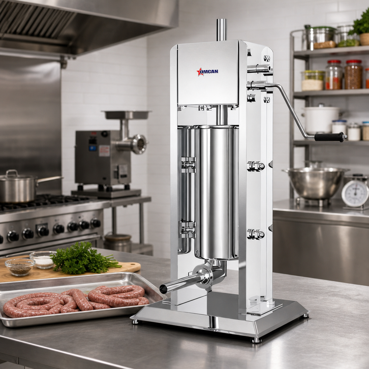 Product image #2 for Omcan USA 11 lb Manual Vertical Stainless Steel Sausage Stuffer with Gear Drive