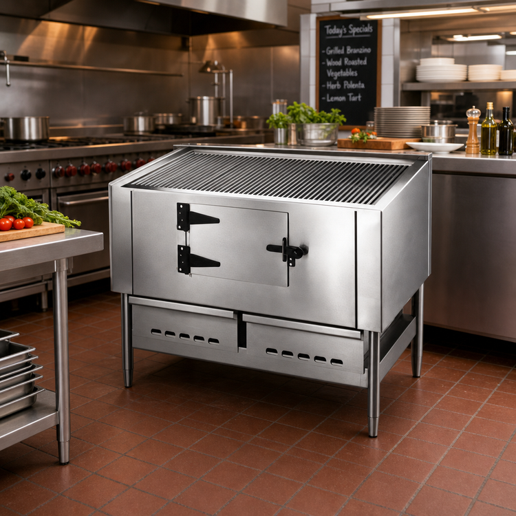 Product image #2 for Titan JLB-42 42" Wood-Burning Log Broiler with Pipe Legs