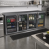 Thumbnail image #2 for Krowne Remote Back Bar Cooler Storage Cabinet, 96 Inch, 4-Section, 4 Swing Doors, Black Exterior