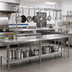 Thumbnail image #2 for Advance Tabco Adjustable Table-Mounted Stainless Steel Utensil Rack with 9 Plated Pot Hooks, 144 Inch Wide