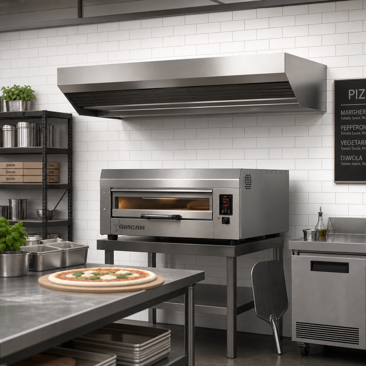 Product image #1 for Omcan USA Stainless Steel Exhaust Hood for Pizza Oven Models 40635 & 40636