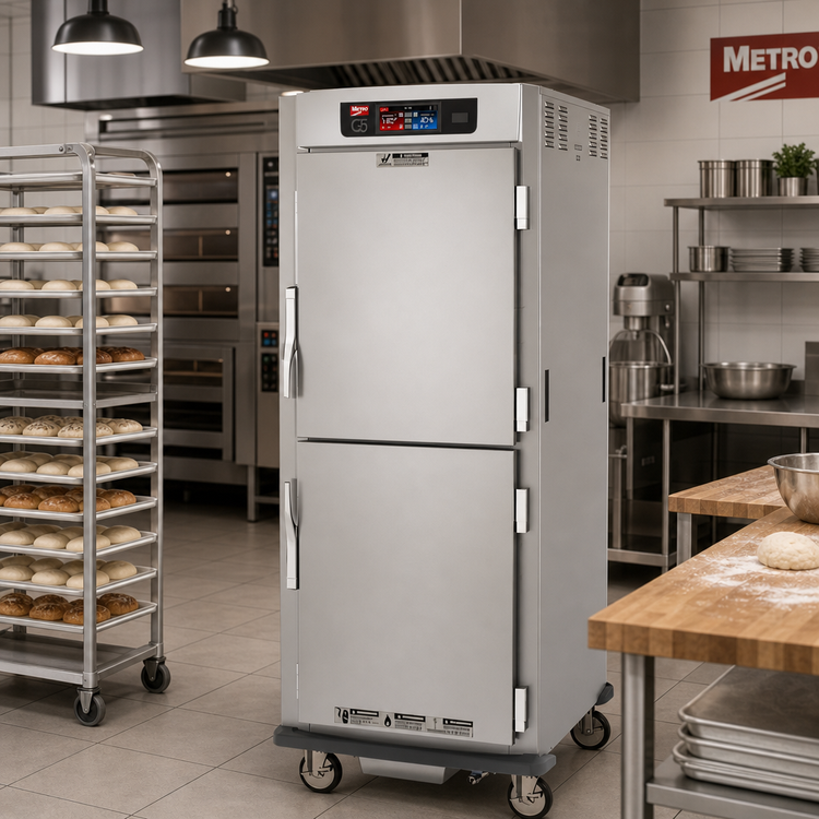 Product image #2 for Metro C5 9 Series Controlled Humidity Heated Holding and Proofing Cabinet, Full-Height Pass-Thru, Solid Dutch Doors, 34-Pan Capacity