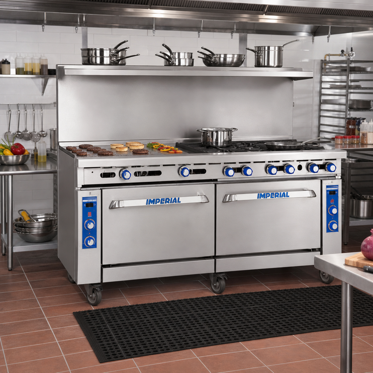 Product image #2 for Imperial Pro Series 72-Inch Commercial Gas Range with 3/4-Inch Griddle and Two Convection Ovens