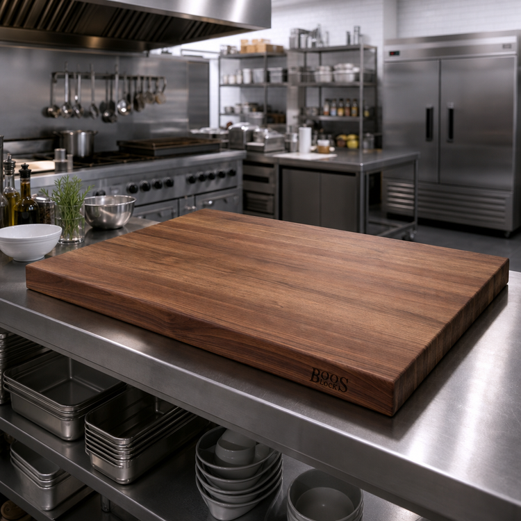 Product image #2 for John Boos Boos Block 36 x 36 x 2-1/4-Inch American Black Walnut Edge Grain Kitchen Countertop with Varnique Finish