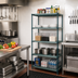 Thumbnail image #2 for Quantum 5-Tier Stationary Wire Plastic Mat Shelving Unit, 24 x 18 x 63 Inches, Green Epoxy Coated