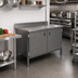 Thumbnail image #2 for John Boos Enclosed Base Work Table with Hinged Doors, 48 x 24 Inches, 5-Inch Backsplash
