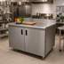 Thumbnail image #2 for Advance Tabco Special Value Economy Enclosed Work Table with Sliding Doors, 108 x 30 Inches, 304 Stainless Steel Top