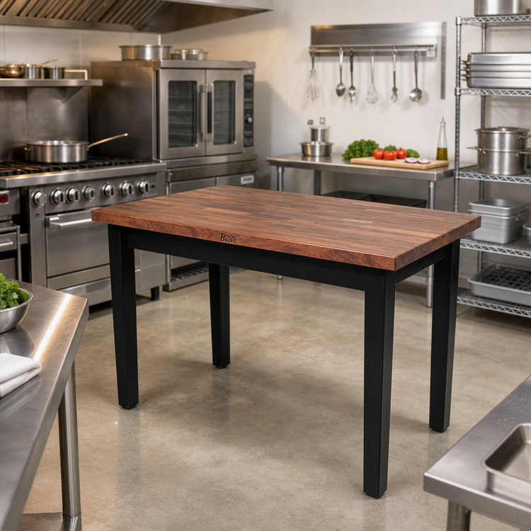 Product image #3 for John Boos Blended American Black Walnut Wood Top Work Table, 60 x 30 x 34-3/4 Inches