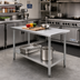 Thumbnail image #2 for 48 x 24 Inch Budget Series Flat Top Work Table with 430 Stainless Steel Top and Adjustable Undershelf