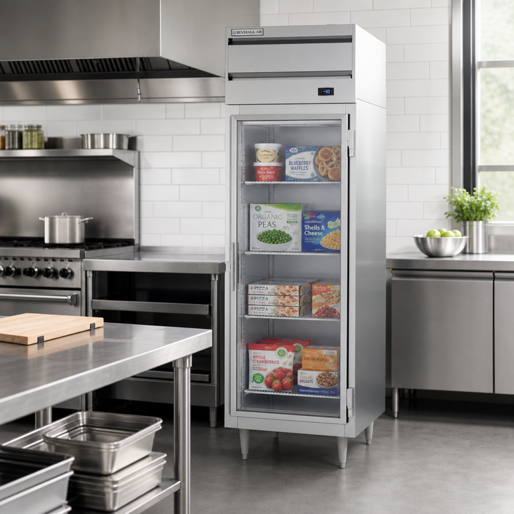 Product image #2 for Beverage-Air P Series One-Section Reach-In Freezer with Glass Door, 21.01 Cu. Ft.
