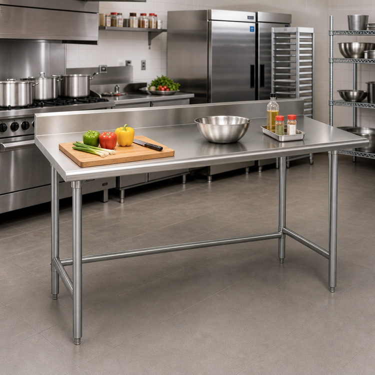 Product image #2 for Advance Tabco Special Value Series 84" x 30" Stainless Steel Work Table with 5" Backsplash