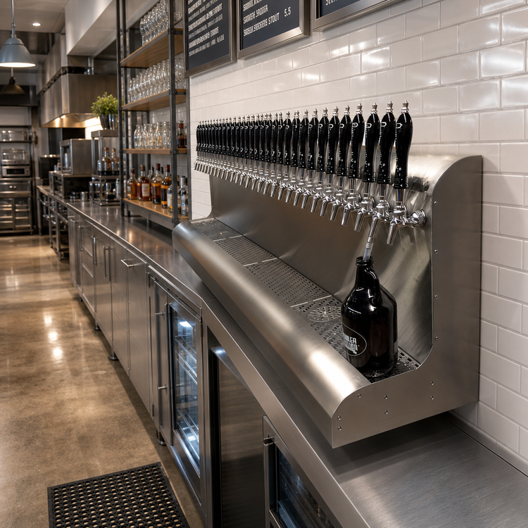 Product image #2 for Perlick 29-Faucet Wall-Mount Air-Cooled Modular Draft Beer Dispensing Tower