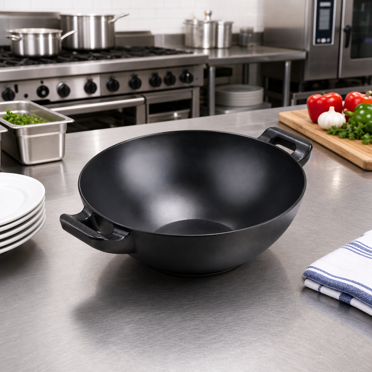 Product image #2 for American Metalcraft Black Melamine Round Bowl with Dual Handles, 82-Ounce Capacity