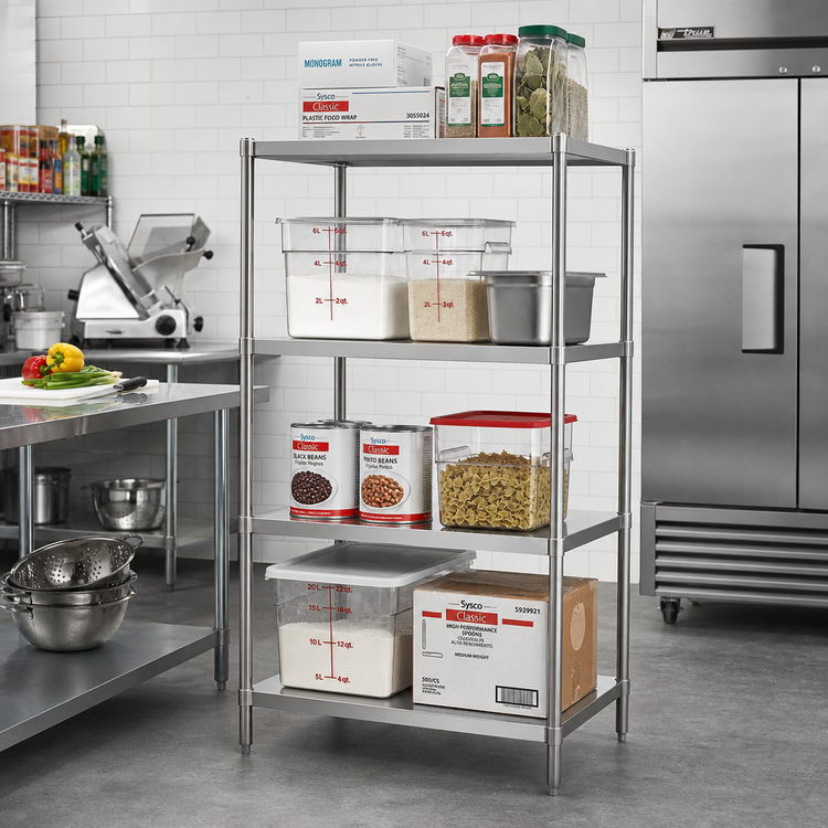 Product image #2 for John Boos Stainless Steel Dry Storage Shelving Unit, 30 in. W x 18 in. D x 60 in. H, 3 Adjustable Shelves