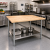 Thumbnail image #2 for BK Resources Hard Maple Top Work Table with Stainless Steel Undershelf, 48