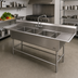 Thumbnail image #2 for John Boos Pro-Bowl 4-Compartment Floor Model Sink with Dual 30-Inch Drainboards, 14-Gauge Stainless Steel, 14-Inch Deep Bowls