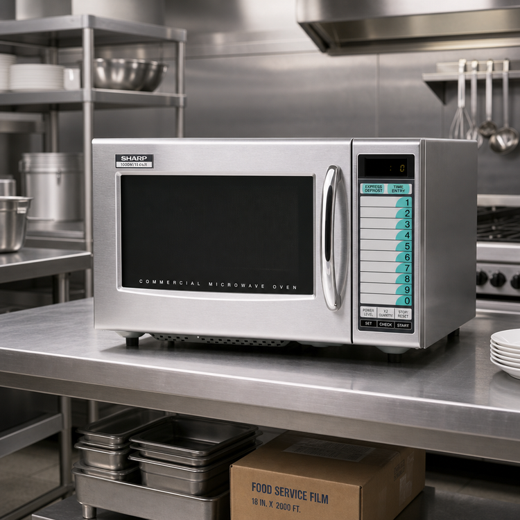 Product image #3 for Sharp Express Defrost Medium Duty Commercial Microwave Oven, 1000 Watt, 1.0 Cu. Ft., Stainless Steel