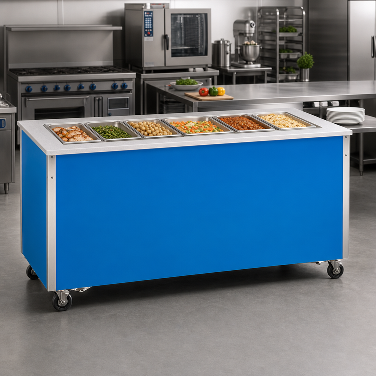Product image #2 for Vollrath 4-Series Signature Server 6-Pan Modular Bain Marie Hot Food Station, 88 Inch x 28 Inch x 34 Inch, Mobile
