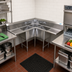Thumbnail image #2 for BK Resources Corner 3-Compartment Stainless Steel Sink with Dual Drainboards, 57 x 57 x 43-1/2 Inches
