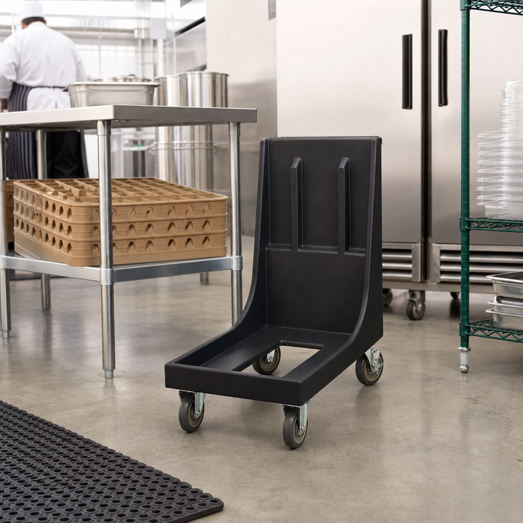 Product image #3 for Cambro Camdolly® Beverage Server Dolly with Handle, Open Frame, 350 lb Capacity, Black