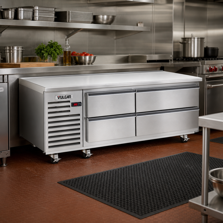 Product image #3 for Vulcan Achiever ARS36 36-Inch Self-Contained Refrigerated Drawer Base with Marine Edge Top and 2 Drawers