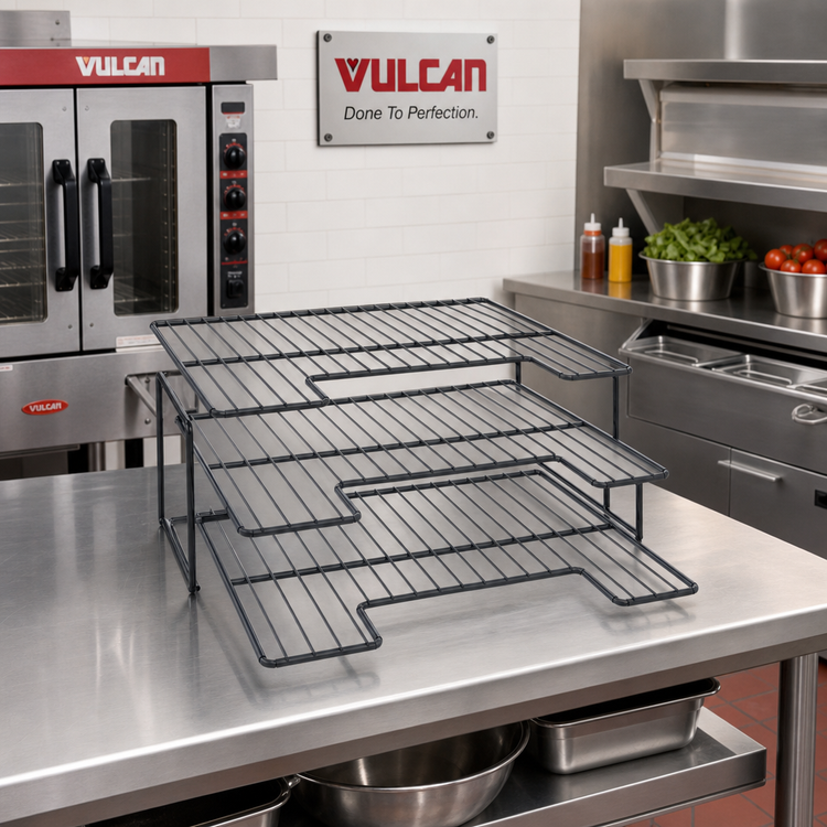 Product image #2 for Vulcan Additional Grab n Go Rack Stainless Steel Wire Shelf Set with Cutout Design, 3 Shelves