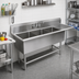 Thumbnail image #2 for John Boos Pro-Bowl 3-Compartment Sink with 18 in. Right Drainboard, 18 x 24 x 12 in. Bowls, 76-3/16 in. W x 29-1/2 in. D