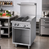 Thumbnail image #2 for Garland US Range U Series 24-Inch Gas Restaurant Range with 2 Open Burners, 12-Inch Griddle and Storage Base