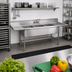 Thumbnail image #2 for Eagle S14 Series Three-Compartment 14-Gauge 304 Stainless Steel Sink with Left and Right Drainboards, 103-Inch Wide