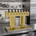 Thumbnail image #2 for Glastender Countertop Air-Cooled Tee Draft Dispensing Tower with 8 Faucets, Stainless Steel Construction and Polished Brass Finish