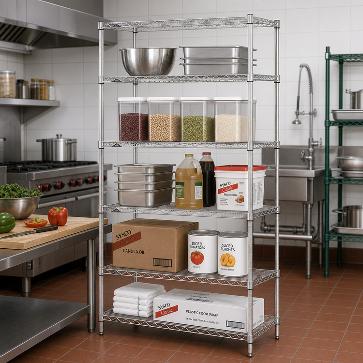 Product image #2 for Metro Super Erecta Starter Wire Shelving Unit, 36 x 24 x 74 Inches, 5 Shelves, Brite Finish