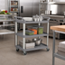 Thumbnail image #2 for Rubbermaid Commercial Xtra 3-Shelf Open-Sided Utility Bus Cart, Gray