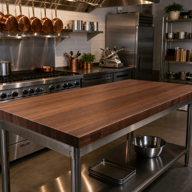 Product image #2 for John Boos Boos Block 72 Inch x 30 Inch x 3 Inch American Black Walnut Kitchen Countertop with Penetrating Oil Finish