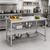 Thumbnail image #2 for Eagle AdjusTable 60 Inch x 30 Inch Stainless Steel Work Table with Two Adjustable Wire Undershelves