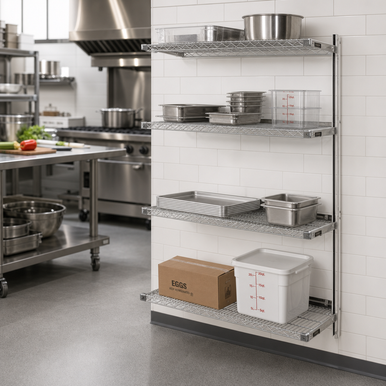 Product image #2 for Eagle Group 4-Tier Add-On Wire Shelving Unit, 48W x 18D x 63H, Stainless Steel Finish